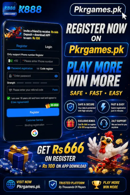 K888 Games Register Page